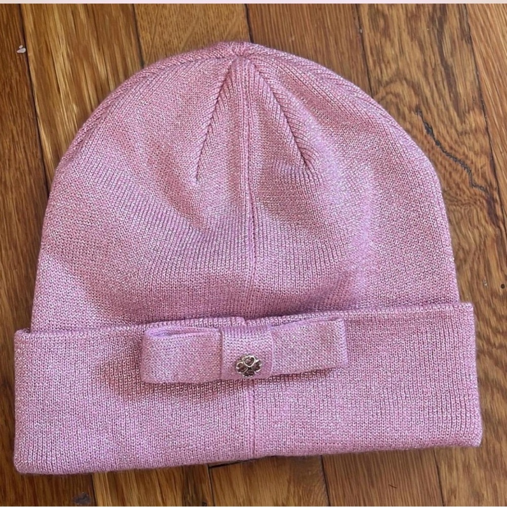 Kate Spade Pink Knit Hat with Bow